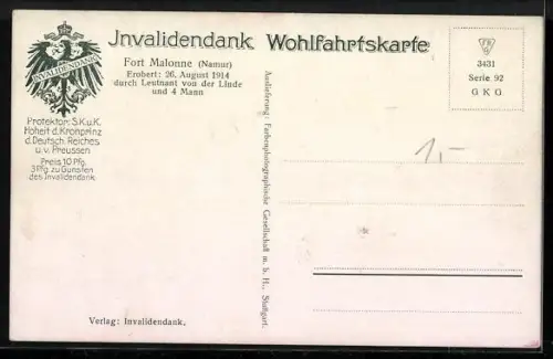 Künstler-AK W. Bürger: Eroberung von Fort Malonne