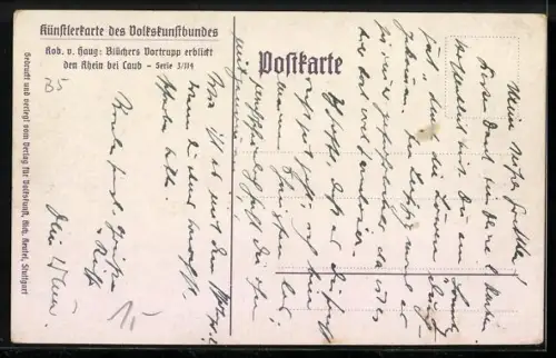 AK Befreiungskriege, Blüchers Vortrupp erblickt den Rhein bei Caub