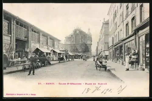 AK Nancy, Église St-Sébastien, Place du Marché
