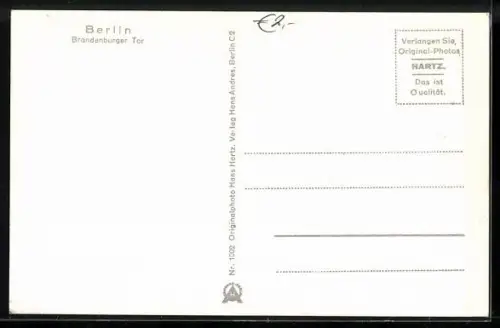 AK Berlin, Blick durch das Brandenburger Tor zur Siegessäule