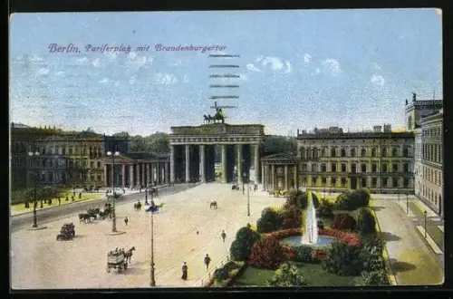 AK Berlin, Pariserplatz mit Brandenburgertor