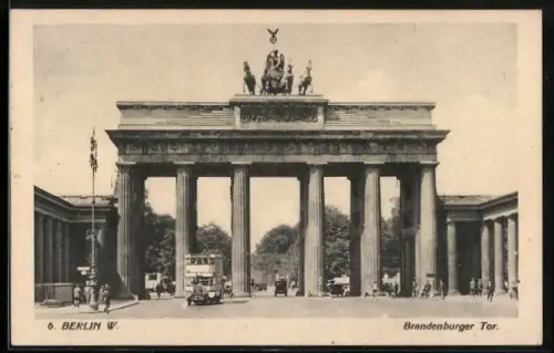 AK Berlin, Ansicht des Brandenburger Tors