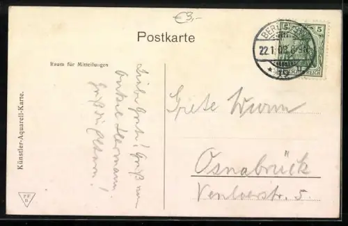 AK Berlin, Brandenburger Tor in dramatischem Licht