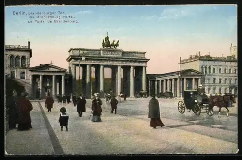AK Berlin, Blick zum Brandenburger Tor