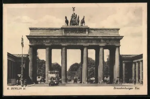 AK Berlin, Ansicht des Brandenburger Tors