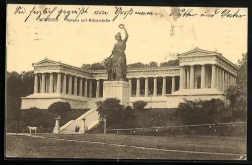 AK München, Bavaria mit Ruhmeshalle