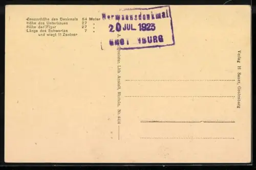 AK Hermanns-Denkmal /Teutoburger Wald, Blick auf das Denkmal