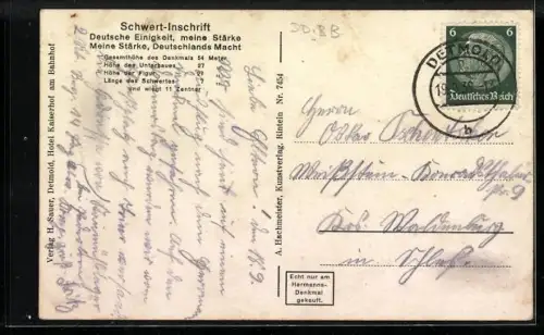 AK Detmold, Hermannsdenkmal, Theater, Schloss und Externsteine