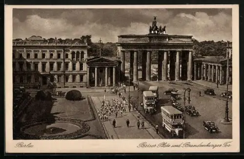 AK Berlin, Pariser Platz und Brandenburger Tor