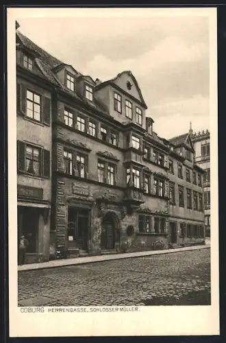 AK Coburg, Herrengasse, Bauschlosserei Christian Müller