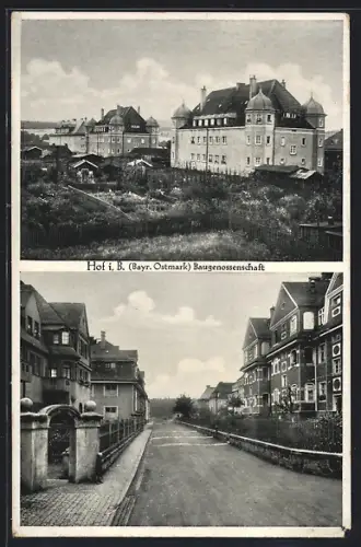 AK Hof i. B., Baugenossenschaft, Strassenpartie
