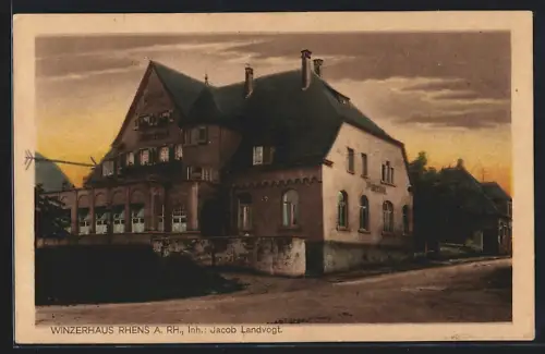 AK Rhens a. Rh., Gasthaus Winzerhaus, Inh. Jacob Landvogt