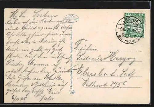 AK Gössnitz i. Thür., Pfarrhaus aus der Vogelschau