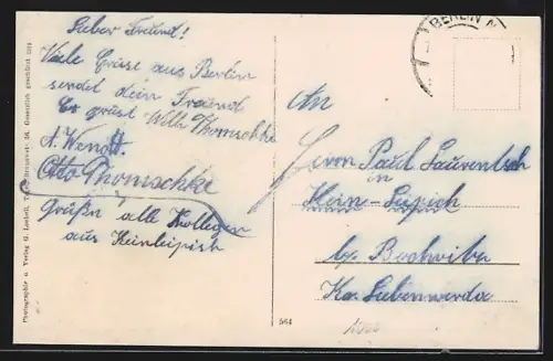 AK Berlin-Tegel, Gasthof Bellevue, Bes. Engelhardt