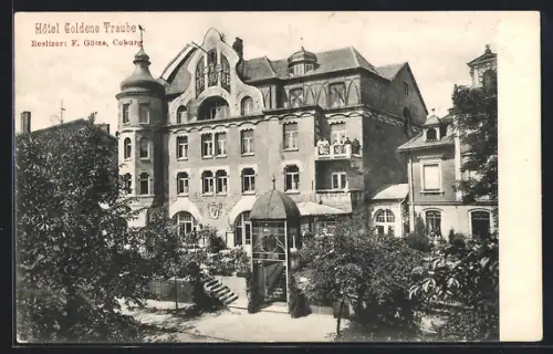 AK Coburg, Hotel Goldene Traube, Besitzer F. Gütze