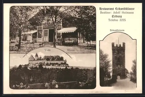 AK Coburg, Restaurant Eckardtklause, Inh. Adolf Hofmann, Veste, Eckardtsturm