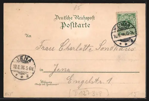 Lithographie Buchfart b. Weimar, Gasthof zum Goldenen Stern, Bes. L. Güldner