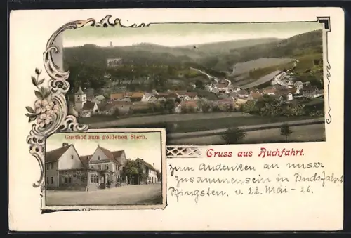 AK Buchfart, Gasthof zum goldenen Stern, Ortsansicht