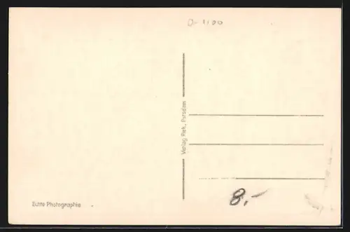 AK Potsdam-Eiche, Strassenpartie an der Polizei-Schule