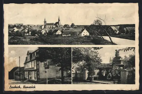 AK Laubach / Hunsrück, Gasthof Otto Reuter, Denkmal