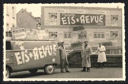 Foto-AK Münchberg /Oberfr., Olympia Eis-Revue Werbung