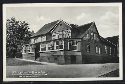 AK Neudorf / Harz, Gasthaus Goldener Löwe von Albert Gummert