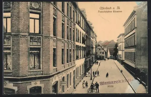 AK Offenbach a. M., Blick ins Französische Gässchen