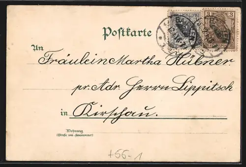 Lithographie Bautzen, in der Zukunft, Eingang zur Brücke Lauenstrasse