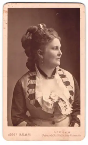 Fotografie Adolf Halwas, Berlin, Friedrichstr. 185, Porträt einer vornehmen Dame