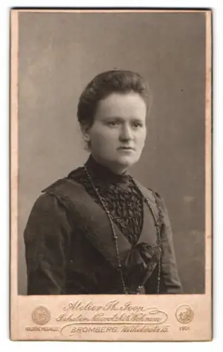 Fotografie Theodor Joop, Bromberg, Wilhelmstrasse 15, Porträt einer Frau