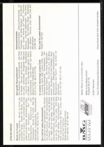 AK Musiker Stefan Mross auf einer Blumenwiese, Autograph