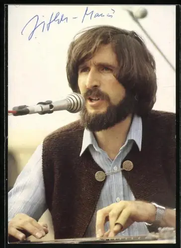 AK Musiker Zither Manä bei einer Vorstellung, Autograph