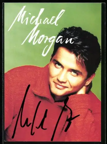 AK Musiker Michael Morgan lächelnd im Porträt, Autograph