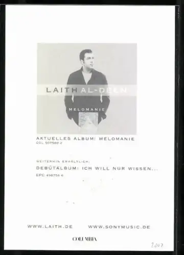 AK Musiker Laith Al-Deen im Porträt mit Autograph