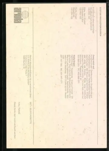 AK Musiker Stefan Waggershausen in die Kamera blickend, Autograph