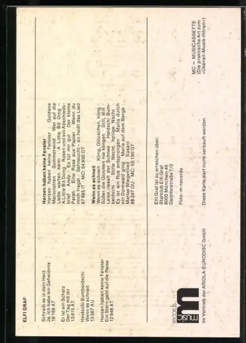 AK Musikerin Elfi Graf in die Kamera blickend, Autograph