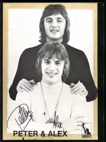 AK Musiker Peter & Alex zusammen im Porträt, Autograph