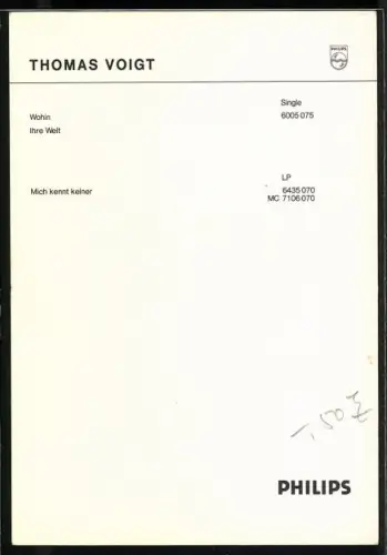 AK Musiker Thomas Voigt in die Kamera blickend, Autograph