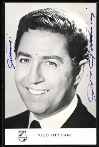 AK Musiker Vico Torriani lächelnd im Porträt, Autograph