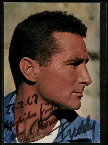 AK Musiker Freddy im Profil mit Autograph