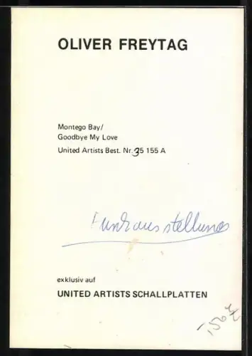 AK Musiker Oliver Freytag mit Gitarre, Autograph