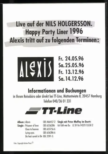 AK Musikerin Alexis in die Kamera blickend, Autograph