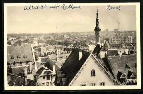 AK Reval, Altstadt mit Rathaus