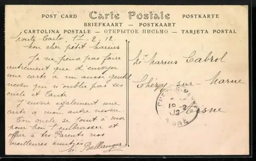 AK Monte Carlo, Vue de Monte Carlo et les Montagnes d`Italie