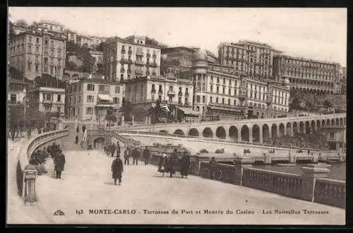 AK Monte Carlo, Terrasse du Port et Montée du Casino, Les Nouvelles Terrasses