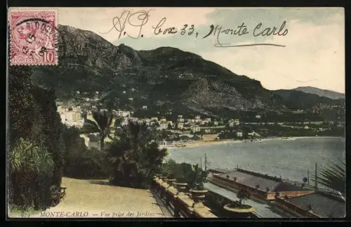 AK Monte Carlo, Vue prise des Jardins