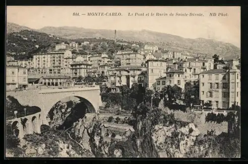 AK Monte Carlo, Le Pont et le Ravin de Sainte-Dévote
