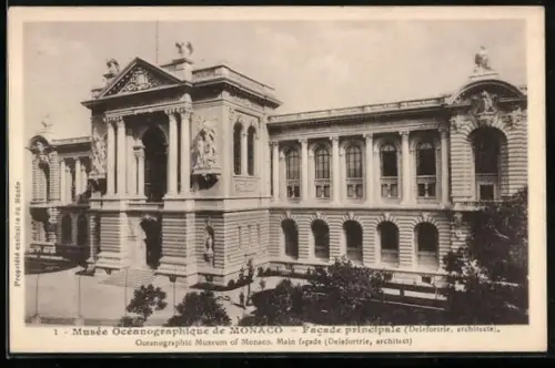 AK Monaco, Musée Océanographique de Monaco, Facade principale