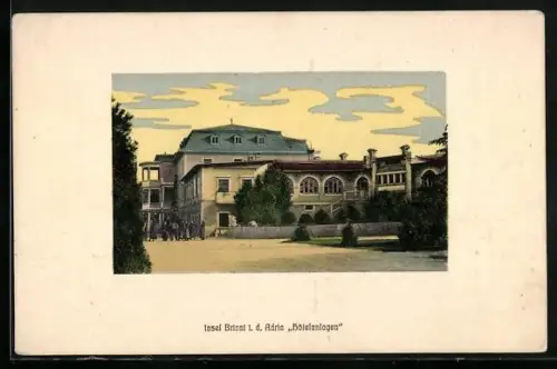 AK Brioni i. d. Adria, Hotelanlagen auf der Insel