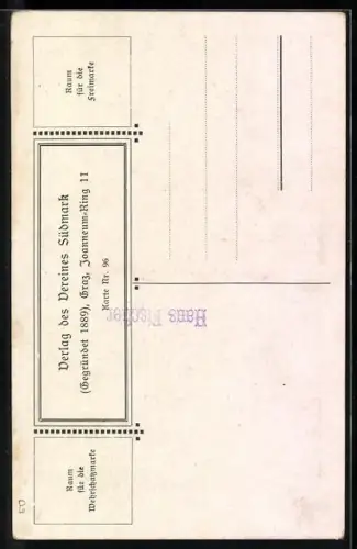 AK Die Südmark ruft die deutschen Banner wehn, Bürger mit Deutschlandfahne u. Trommel